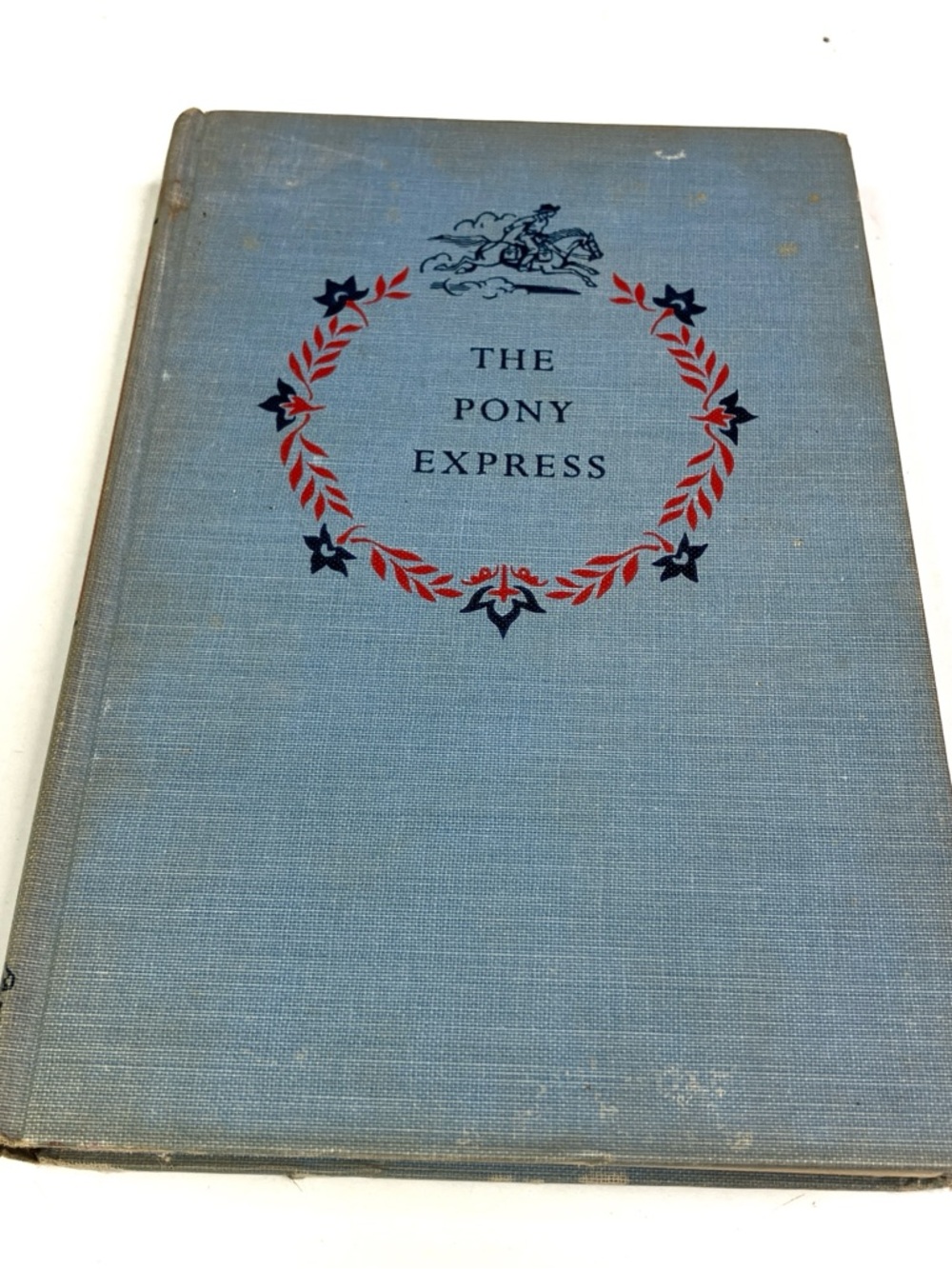 1950 The Pony Express Hardcover Book Blue Cover Adams Landmark Random House